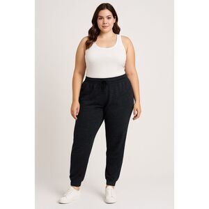 PINK Victoria's Secret Black and Blue Sweat Pants Joggers Elastic Waist size XL